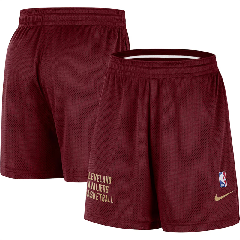 Men's Cleveland Cavaliers Wine Warm Up Performance Practice Shorts(Run Small)